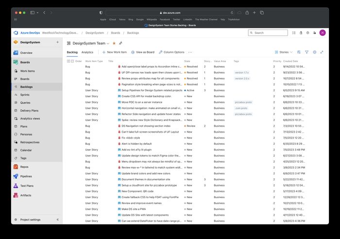 Backlog: documentation workstream